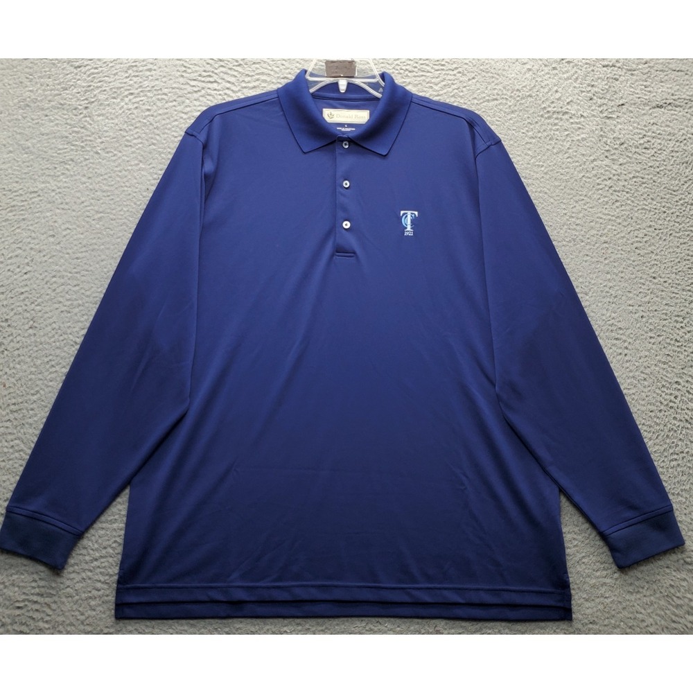 Donald Ross Golf Polo Shirt Mens Large Navy Tavistock Country Club Logo Popover